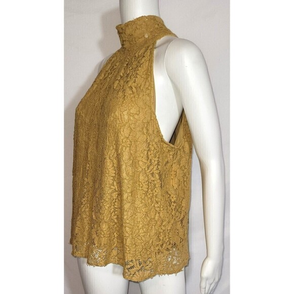 Worthington High Neck Sleeveless Lace Blouse - Size L - Picture 3 of 9